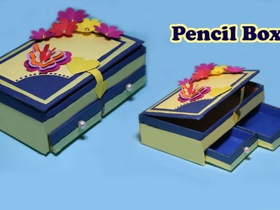 How to make a paper pencil box | DIY Pen Holder | School Crafts | Paper Jewellery Box