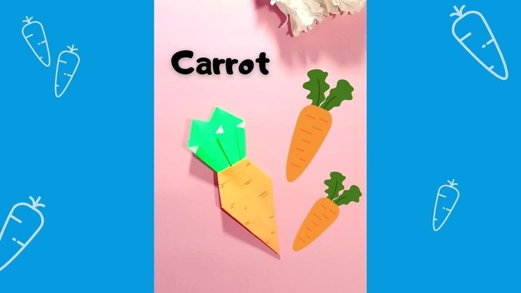 How to make easy origami paper carrot Paper folding craft ideas Melipat wortel dari kertas #shorts