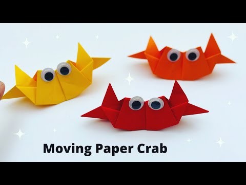 How To Make Moving Paper Crab Toy For Kids. Nursery Craft Ideas. Paper Craft Easy. KIDS  crafts