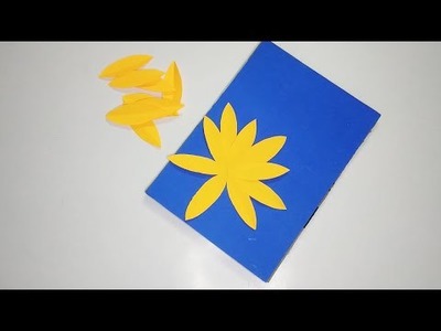 How to make sunflower with paper || Beautiful Sunflower Wall Hanger - Home Decoration Craft