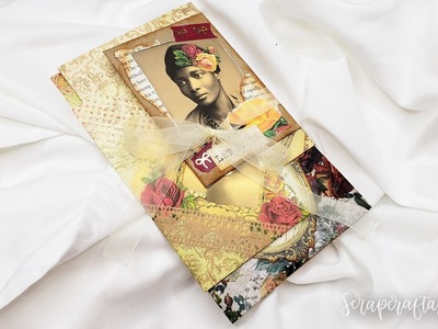 Junk Mail Folio Stacked Envelope Junk Journal Topper with Decoupage