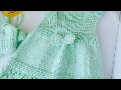 Latest Hand Knitting Baby Frocks Design.beautiful hand knitting baby frock design