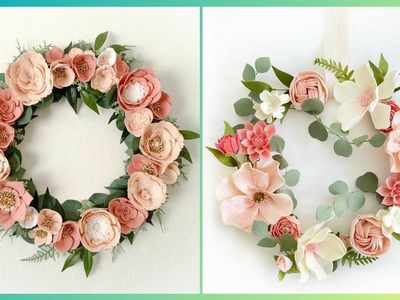 Most Stunning and easy #making #paper #wreath||Beautiful wall hanging wreath designs