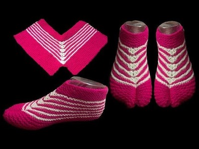 New Knitting Pattern For Ladies.Girls Socks. Shoes.Jurab. jutti.Anguthe Wali Socks Bnane ka Trika |
