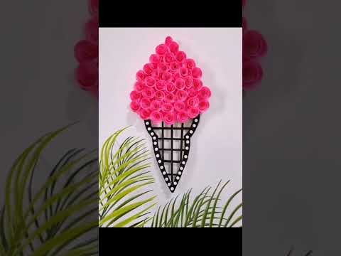 Paper flower wall hanging | Cardboard craft ideas #shorts #ytshorts #youtubeshorts #craft #diy