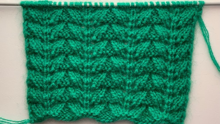 Pretty.Leaf Knitting Stitch Pattern For Cardigan