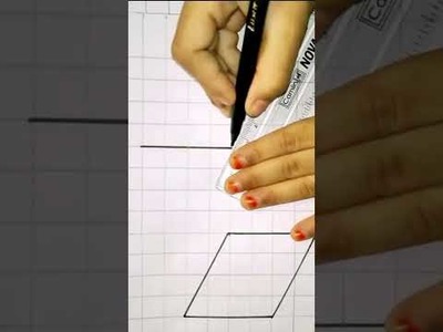 #shorts. Easy 3d Drawing on graph paper