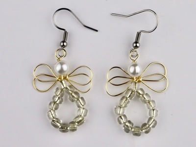 Simple Beaded Wire Angel Earrings Tutorial Beginner Jewelry Making