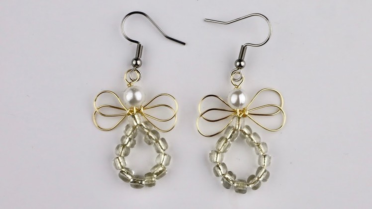 Simple Beaded Wire Angel Earrings Tutorial Beginner Jewelry Making
