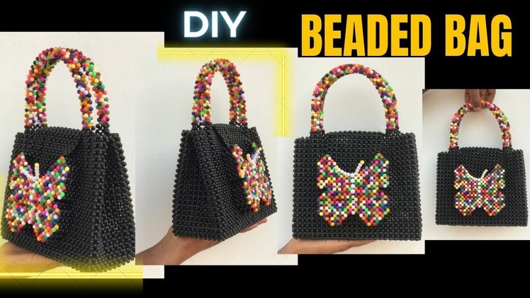 Unique way to make a CUTE  DESIGNED beaded bag.DIY ideas.Beginners