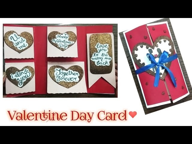 Valentine Day Card.Paper Craft.Valentine's Day Gift.Beautiful Handmade Valentine's Day Card.DIY