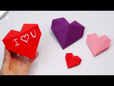 Valentine's day easy crafts Origami heart box with surprise Easy paper crafts