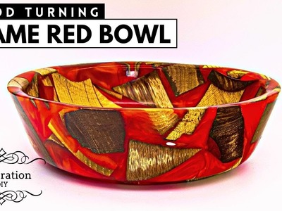 Woodturning | Flame Red Bowl | Restoration DIY