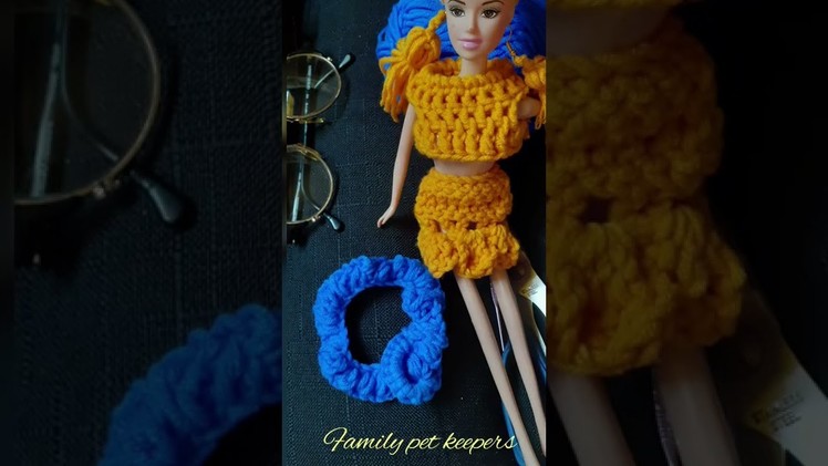 #16 Crochet-barbie doll beautiful blue belts | Asmr || #shorts #diy #crochet | Family Pet keepers