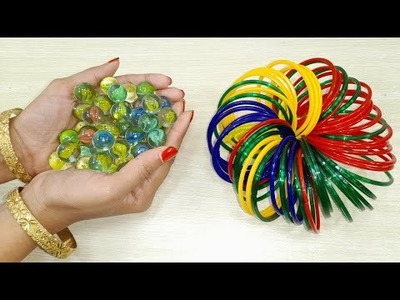 2 SUPERB HOME DECOR IDEAS USING OLD BANGLES AND MARBALL STON | DIY CRAFT | BEST OUT OF WASTE