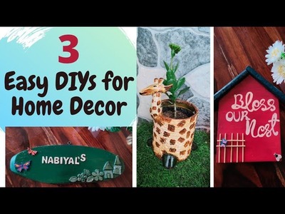 3 Easy DIY for Balcony And Home Entrance| Home Decor DIY| Giraffe Planter DIY| Name Plate DIY|