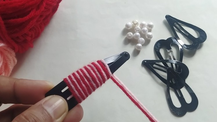 Amazing 2 Beautiful Woolen Flower craft ideas with Hair Pin | Easy Sewing Hack