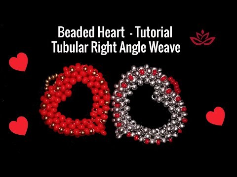Beaded Heart Pendant || Right Angle Weave || St. Valentine`s Day Tutorial