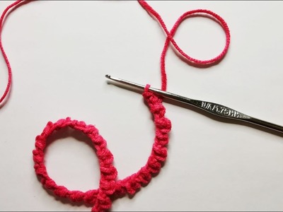 Beautiful border. Crochet simple cord. Easy crochet edging, ending.
