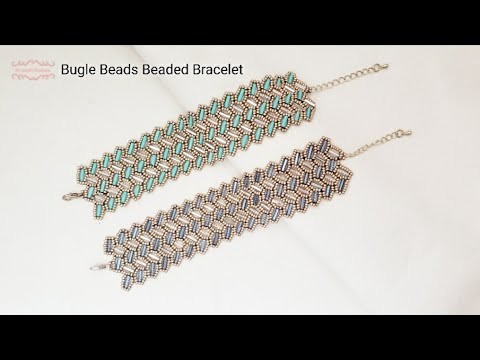 Bugle Beads Beaded Bracelet. beads Jewelry Making. Beading Tutorials. Handmade.