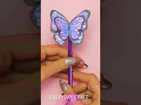 Butterfly pen craft | DIY crafts for kids 7 ???? | Amazing DIY crafts #shorts