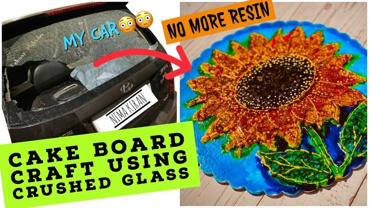 Cake Board Craft Idea.No more Resin.Easy and cheap method to get Resin Effect. #cakeboardcraft #diy