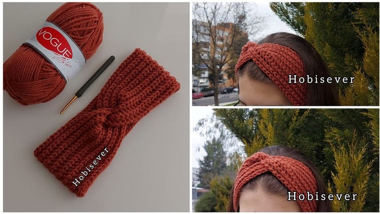 Çok Kolay Tığ işi Örgü Saç Bandı Yapımı. Crochet Headband.  Bandana Örgü Modelleri