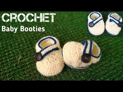 Crochet Booties.Shoes for 6to9 months babies with subtitles.Very easy crochet pattern for beginners.