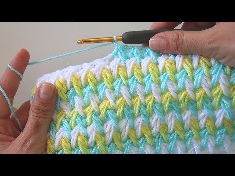Crochet Easy Stitch For Blankets And Scarfs. Feather Stitch