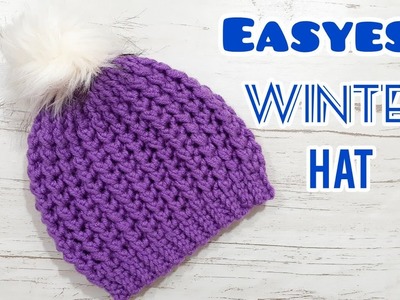 Crochet hat: easy crochet hat pattern for beginners.how to crochet winter hat