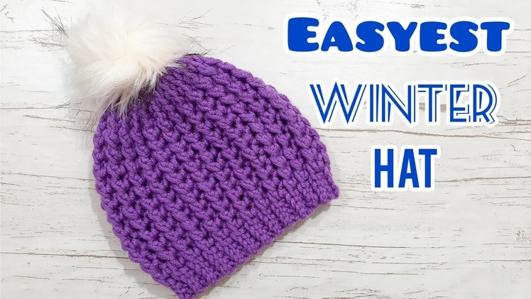 Crochet hat: easy crochet hat pattern for beginners.how to crochet winter hat
