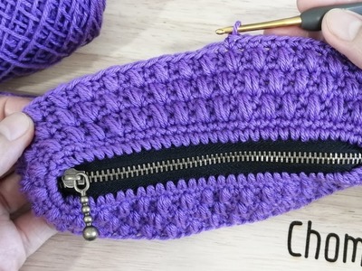 D.I.Y. Tutorial - How to Crochet Purse Bag With Zipper - 3D Pattern