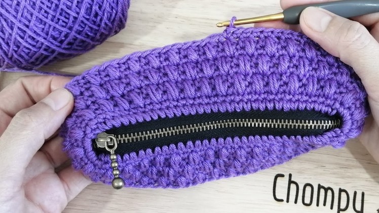 D.I.Y. Tutorial - How to Crochet Purse Bag With Zipper - 3D Pattern