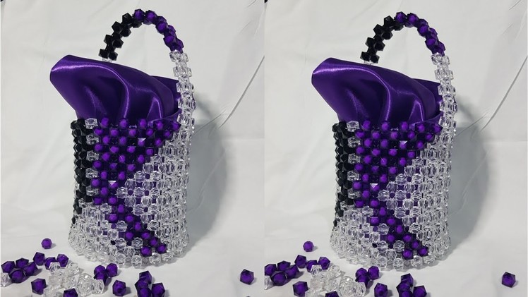Diy Beaded Bucket Bag with Sugar Beads| Beads Asmr| Trendy Beaded bag 2022