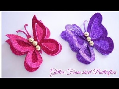 ????Diy crafts:How to make paper butterflies ???? (very easy) l Glitter foam sheet butterfly????#shorts#art????