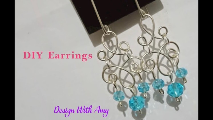 DIY Earrings. Wire Earrings.Jewellery Making.Handmade Jewellery@Design With Amy