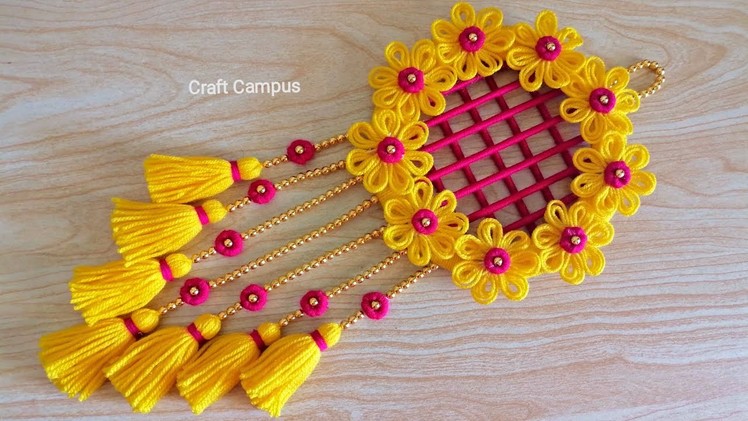 DIY Easy Woolen Flower Wall Hanging Craft Ideas  | Woolen Wall Hanging Craft Idea \Woolen Craft Idea