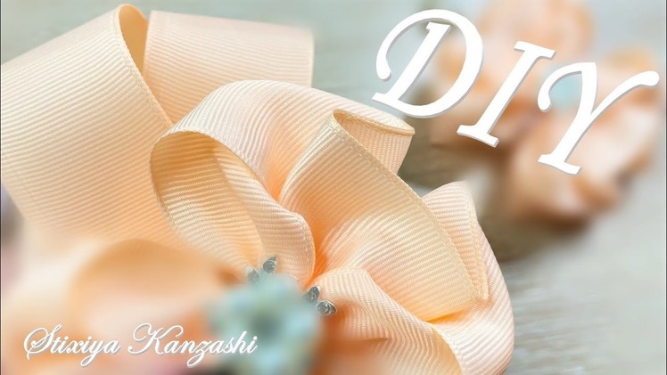 DIY. Lush PEACH Bows. CHIC Solid color Ribbon Bows. RIBBON Bows