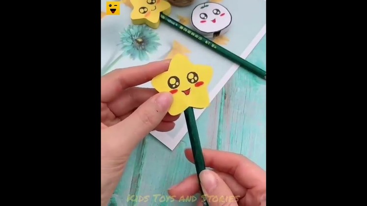 DIY Paper Star. Pencil Topper. Pencil Decoration Ideas.Origami Star #shorts 1 minute craft