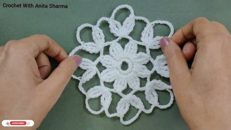 {Eng Subs} Crochet Lace For Tikki Thalpos. Thalposh. Table cover. Placemat, bed or cushion cover