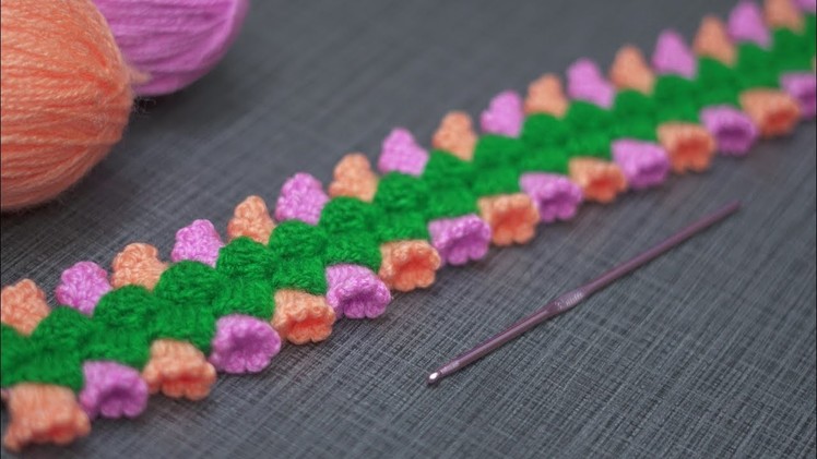 Flower pattern #toran patti design #Jhalar ki patti #Crochet pattern #woolen lace #HAND EMBROIDERY