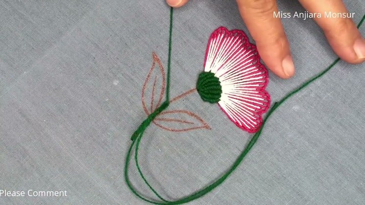 Hand Embroidery Blanket Stitch Flower Designs, New Flower Design Embroidery, Pretty Flower Design