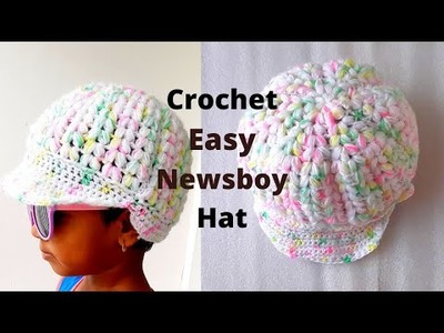 How to crochet newsboy cap free pattern | free crochet newsboy hat #crochet #crochetNewsboyHat