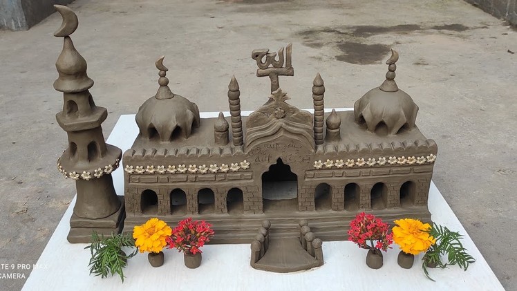 How to make a clay beautiful mosque || Amazing technique build mosque with clay | clay mosque ||