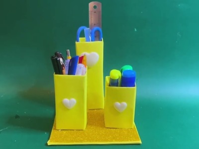 How to Make a Paper Pen Holder ||DIY Paper Pen Holder|| DIY Pen Pencil stand