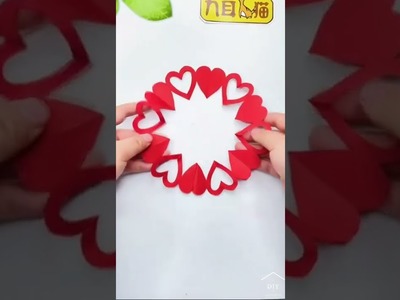 How to make easy heart???? paper chain.shorts.paper heart ???? chain.easy paper craft.gift ideas