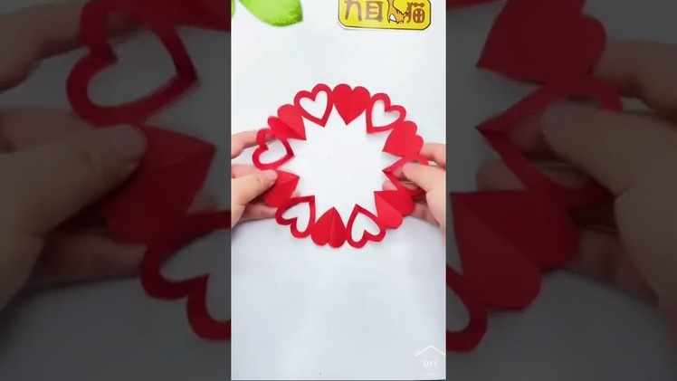 How to make easy heart???? paper chain.shorts.paper heart ???? chain.easy paper craft.gift ideas