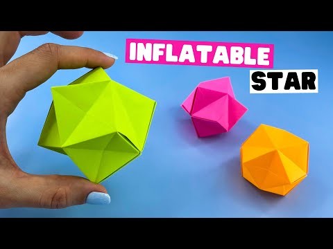 How to make easy origami ANTISTRESS toy [origami inflatable STAR NO GLUE]