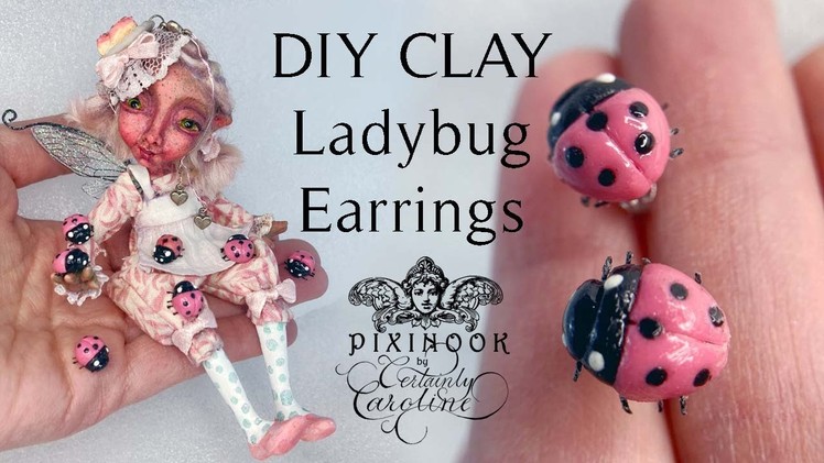 How to Make Polymer Clay Ladybug Earrings, DIY Realistic Clay Ladybugs
