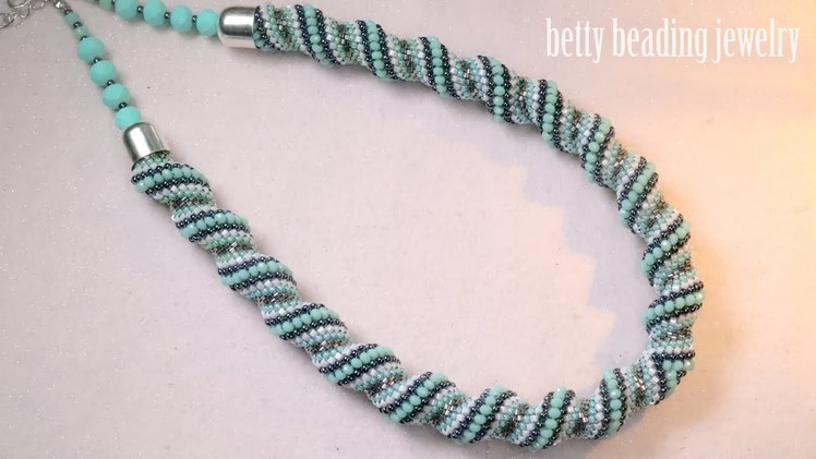 How to make  spiral necklace with sizing in beads (cellini  spiral)